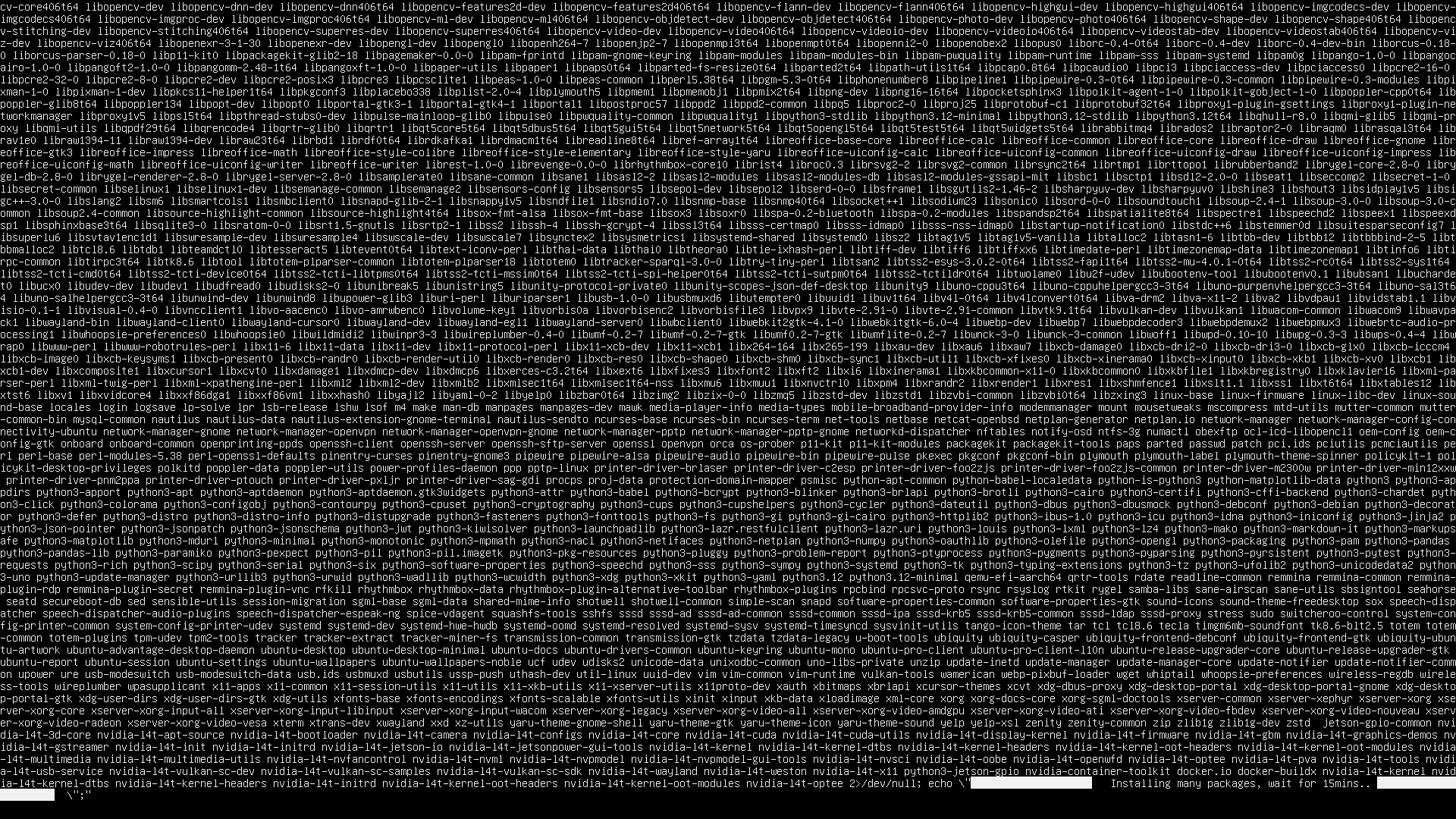 Installer progress screen