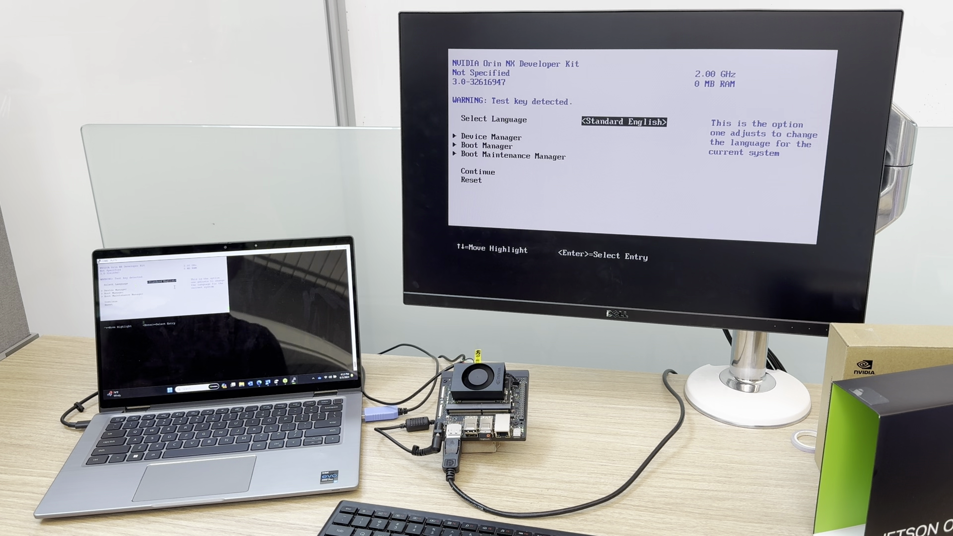 UEFI menu showing the firmware version