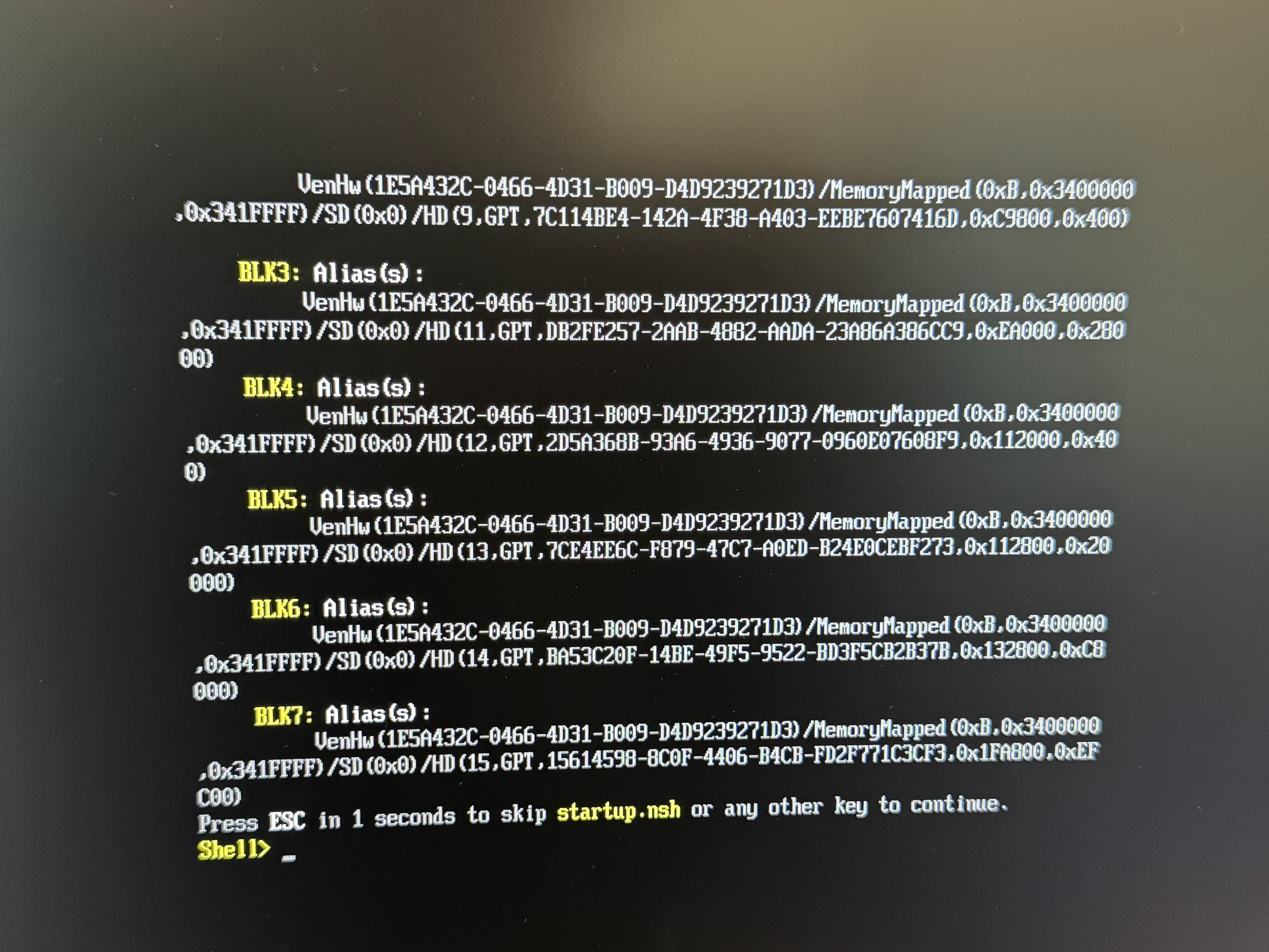 UEFI interactive shell
